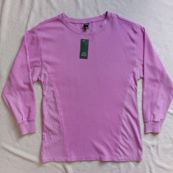 Wild Fable NWT Violet Oversized Waffle Knit Longsleeve Tee Small - Picture 5 of 10
